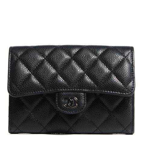 chanel classic small wallet black